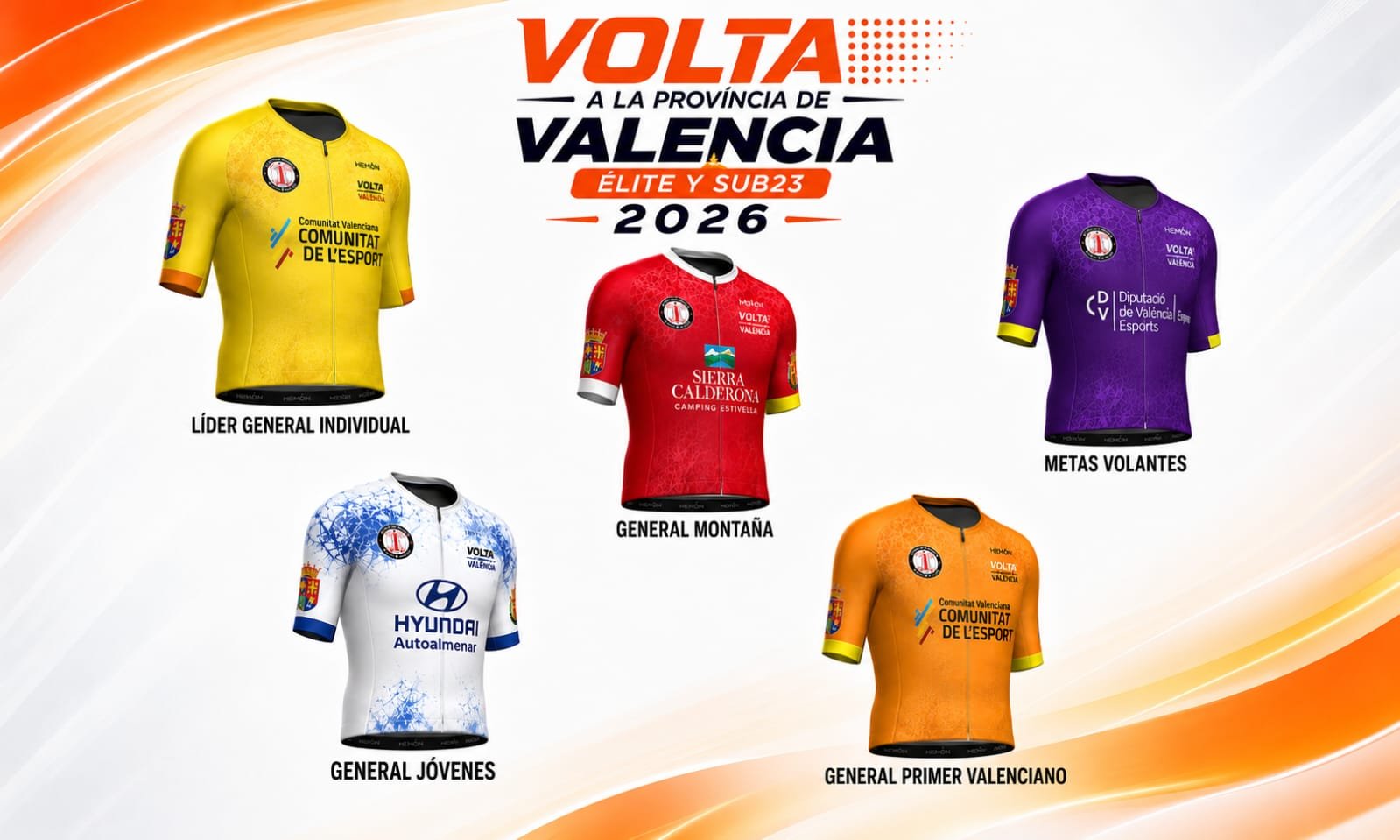 Maillots de líder de la Challenge Volta a la Província de València 2026